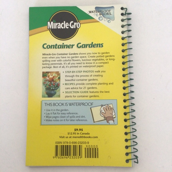 MIRACLE GRO CONTAINER GARDEN HOW TO WATERPROOF BOOK NWT - Picture 2 of 16